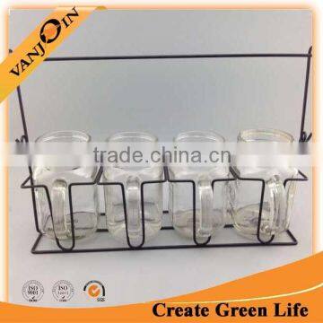 Newly Wholesale Glass Mason Jar With Carrier photo-2