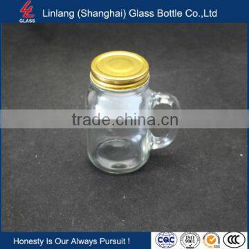 kitchen set drinking glass mason jar with handle
