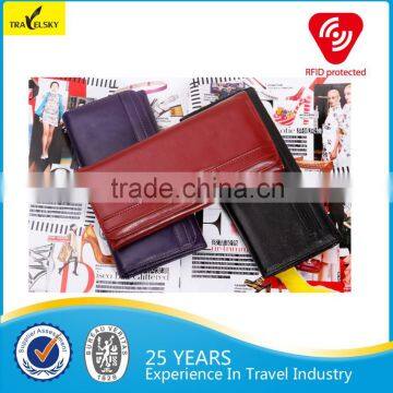 13589 Leather Woman Wallet RFID Blocking Pouch Wallet