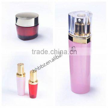 2015 new design cosmetic packaging whole set cosmetic bottle and jar