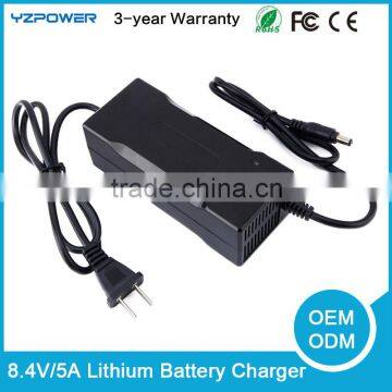 4.2V 8.4V 5A Lithium Polymer Electric Skateboard Battery Charger Li-ion Power Adapter