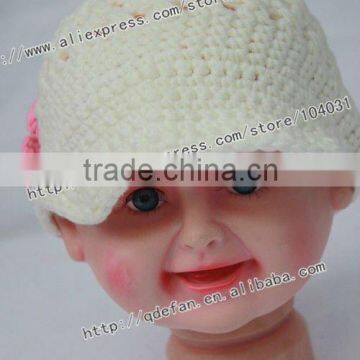 2012 New !100% cotton crochet baby visor hats,handmade crochet baby girl beanie hat,knitted hat patterns for girls