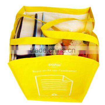 High-capacity yellow tote shopping bag