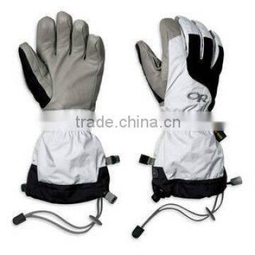 High quality white and black Ski glove/leather glove