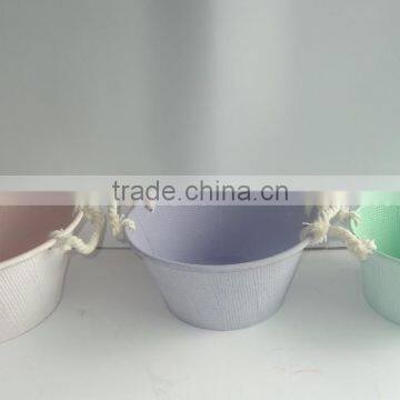 colorful iron flower pot with handles set of 3