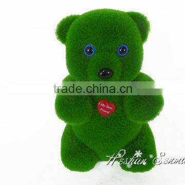 Foam plastic artificial moss bear in factory price ,lovely animal toy for home decor