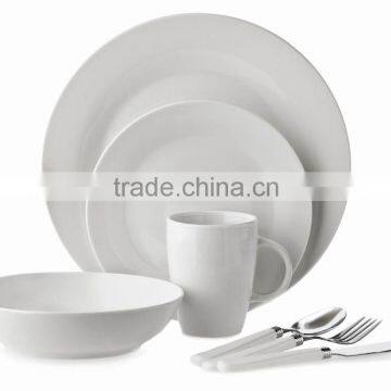 Luxury fine porcelain ceramic tableware dinner set, super white porcelain dinnerware,normal white porcelain dinnerware