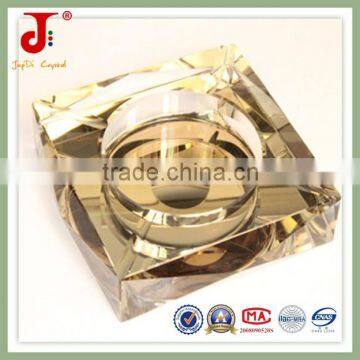 Europe Cube Gold Color Antique Glass Decorative Outdoor Ashtray For Home Office Decoration