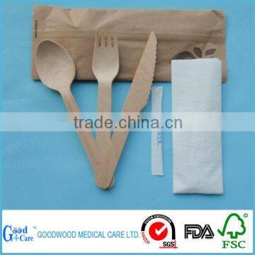 wholesale Disposable wooden cutlery set