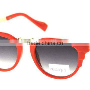 2016 the hot selling red plasetic frame metal temple kids suglasses