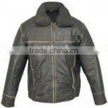 Men Fashion cow hide leather jacket