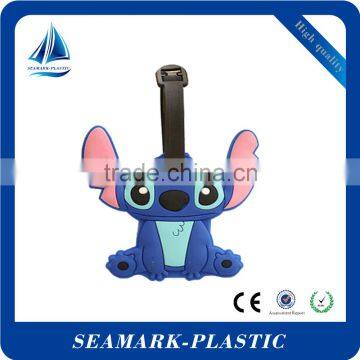 2016 Cheap Custom Rubber Silicone Cartoon Luggage Hang Tag for Airplane