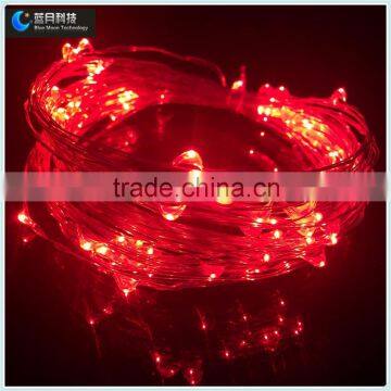 DC3V-12V red color thin wire led string lights silver wire string led