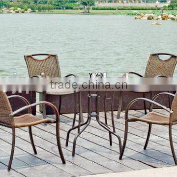 Used Aluminum Frame Glass Hotel Table YT40 photo-4