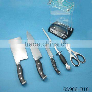 ABS handle kitchen knife with block