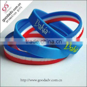 Waterproof tag custom mixture thin silicone bracelets with logo