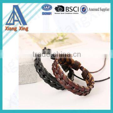 Trendy Leather Wrap Bracelet Handmade Braided Leather Bracelet