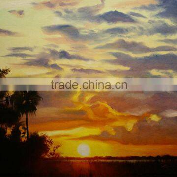 sunset landscape canvas painting