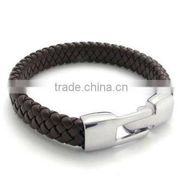 Lucky Frendship Leather Bracelet With Steel Clasp Fashion Braided Bracelets Clasp For Men