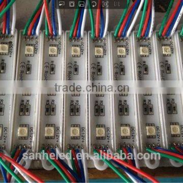 Factory price SMD led module 5050 RGB 12V 3leds 0.72W 54LM IP65 Waterproof for advertising backlight programmed decoration