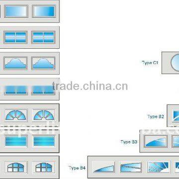 PVC windows for sectional garage door