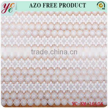 High quality white circular pattern ornament of chinese style embroidery fabric for wedding dress