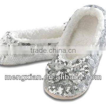 promotional Women's Ballerina Metallic Shine Sequin Slipper ballet shoes wholesale