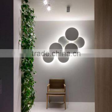 The hotel is decorated metal round stainless steel white wall lamp