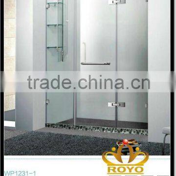 Shower screen with hinged door &shelf WP1231-1