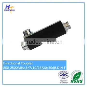 Low Passive Intermodulation RF Directional Coupler 5 / 7 10 /15 /20 / 30dB with DIN Female Connectors, 800-2500MHz