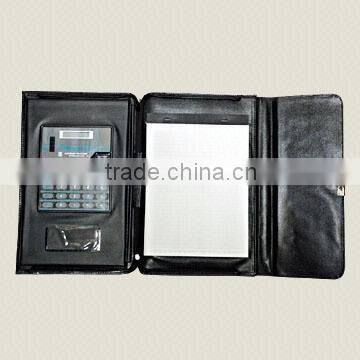 PU Portfolio with Large Calculator and One Pocket for Document