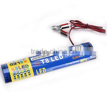 9W 12V SMD5630*21 Tube8 New LED Tube with 1.5m Wire and Big Clamps