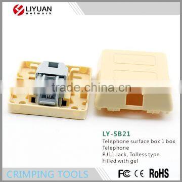 LY-SB21 Telephone Rj11 Rj45 Wall Surface Mount Telephone Cable Junction Box Filled With Gel