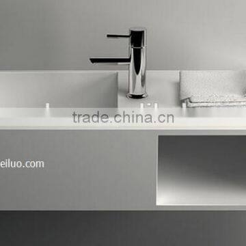 Modern Rectangular Fbathroom Solid Surface Wash Basin, Stone Resin Wash Basin, Wall Hung Wash Basin photo-6
