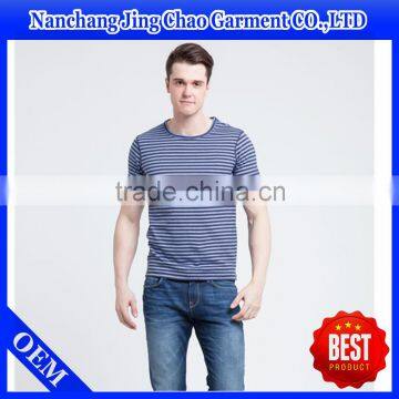 wholesale 65% cotton 35% polyester t-shirt striped made in china