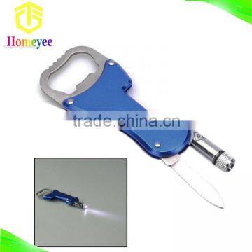 4 in 1 Multi-function Led Screwdriver Knife Bottle Opener key chain Tools Set
