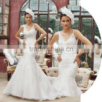 W220 2016 new simple generous V-Neck Spaghetti women wedding dress