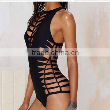 new styles fashion black cut out swimwear sexy one pieces beach swimsuit