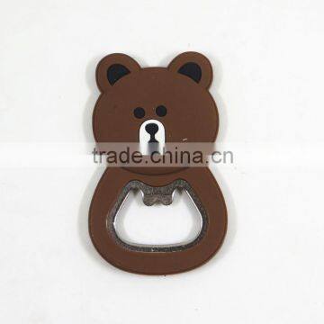 Wholesale Cartoon Character Soft PVC Cute Metal Rubber Bottle Openers