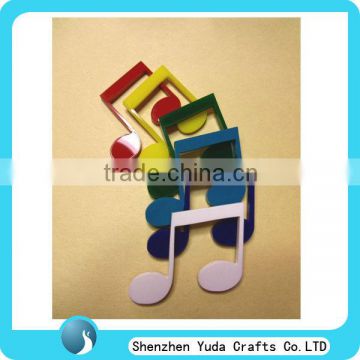 colored 3D Music note shapes , laser cut acrylic keychains