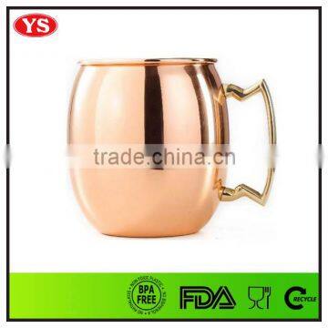 450ml 18/8 stainless steel copper mugs with metal handle