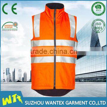 wholesale men hi viz waterproof warm safety sleeveless vest winter