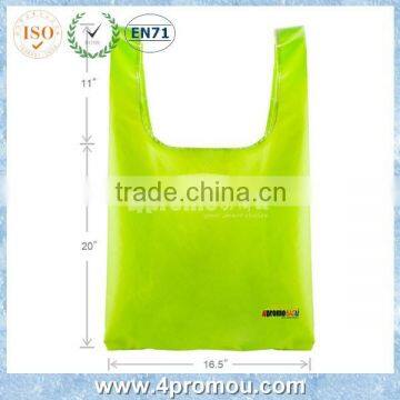 Packable shoulder tote bag & foldable shopping bag in green & recycle folding bag resuable