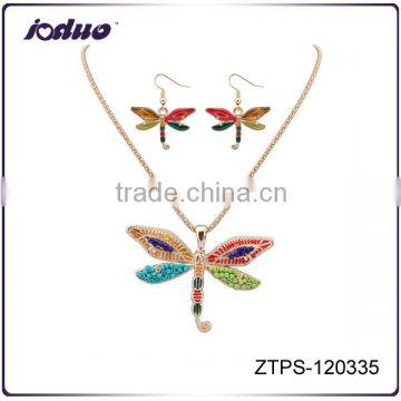 Wholesale Cute Dragonfly Resin Necklace And Earring Jewelry Sets