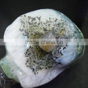 Hollowed Natural Hand Carving Amethyst Crystal Skull With Geode Good for Home Decoration or Gift to Friends photo-4