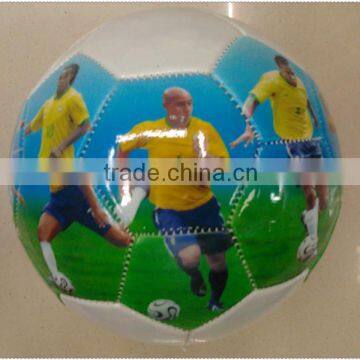 machine stitch star face photo soccer ball/football for promotion