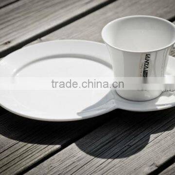 SANTAI new design bulk chinese porcelain tea cup with multiuse cookie dish/saucer