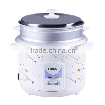 1.8L New floral pattern rice cooker Straight Rice Cooker with food steamer