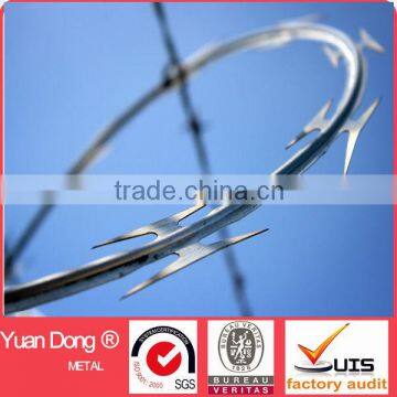 Galvanized 450mm coil diameter concertina razor barbed wire