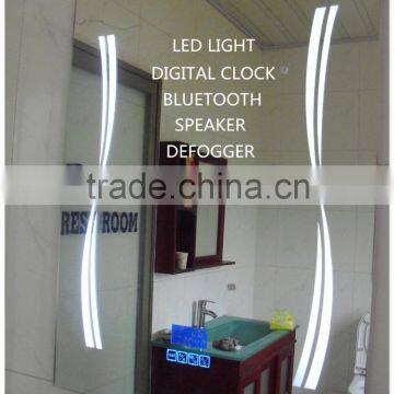 2016 carton fair shows world BEST PRICE brightly LED light backlit defogger digtal clock bathroom led mirror with bluetooth